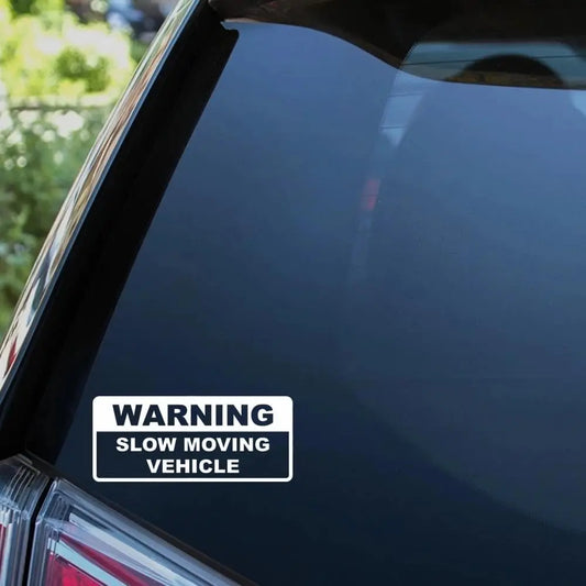 7"x3" Slow Moving Vehicle Warning Waterproof Vinyl Decal Vehicle Warning Decal Peaceful Pleasures Health and Wellness black
