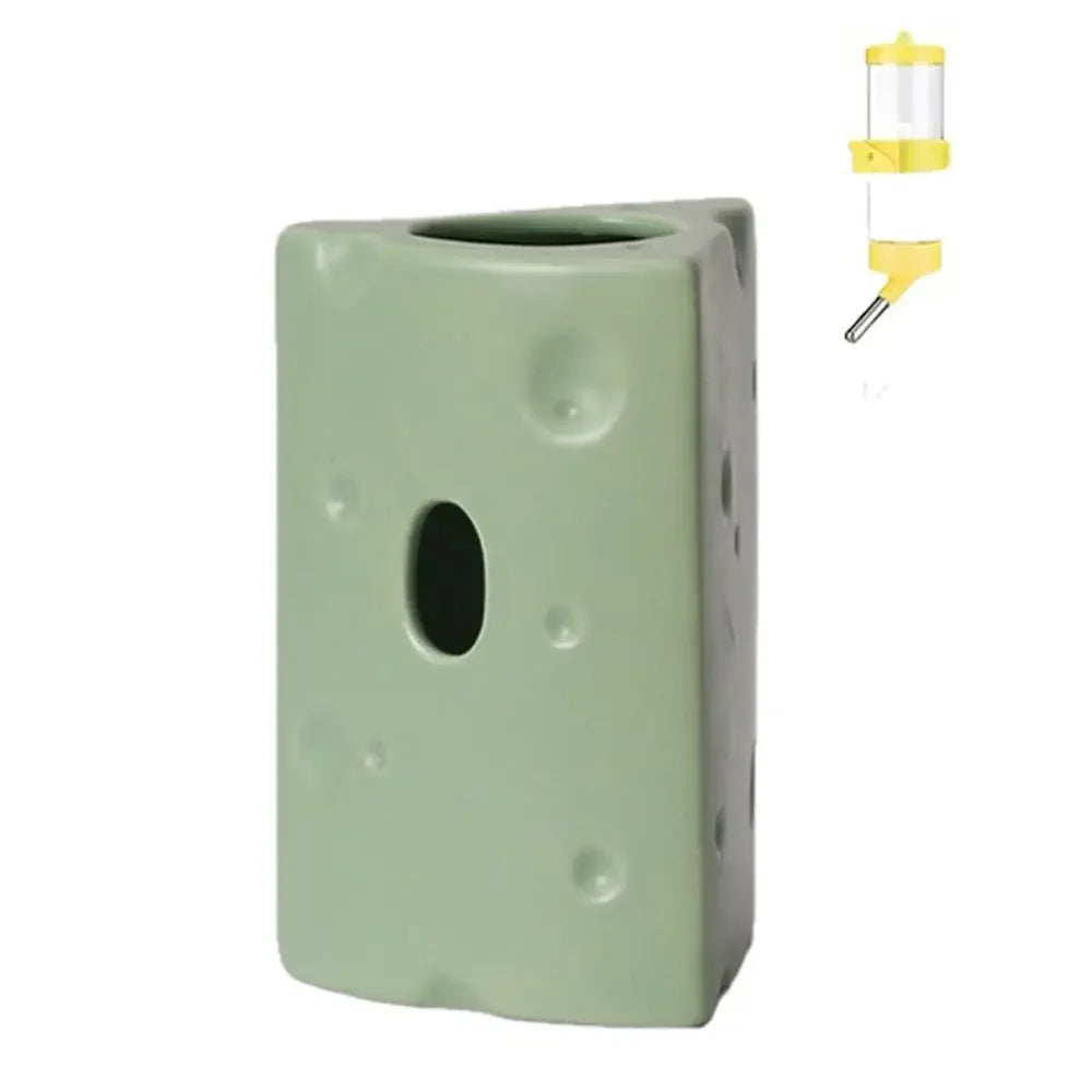 Ceramic Cheese Hamster House – Hideout & Feeding Dish
