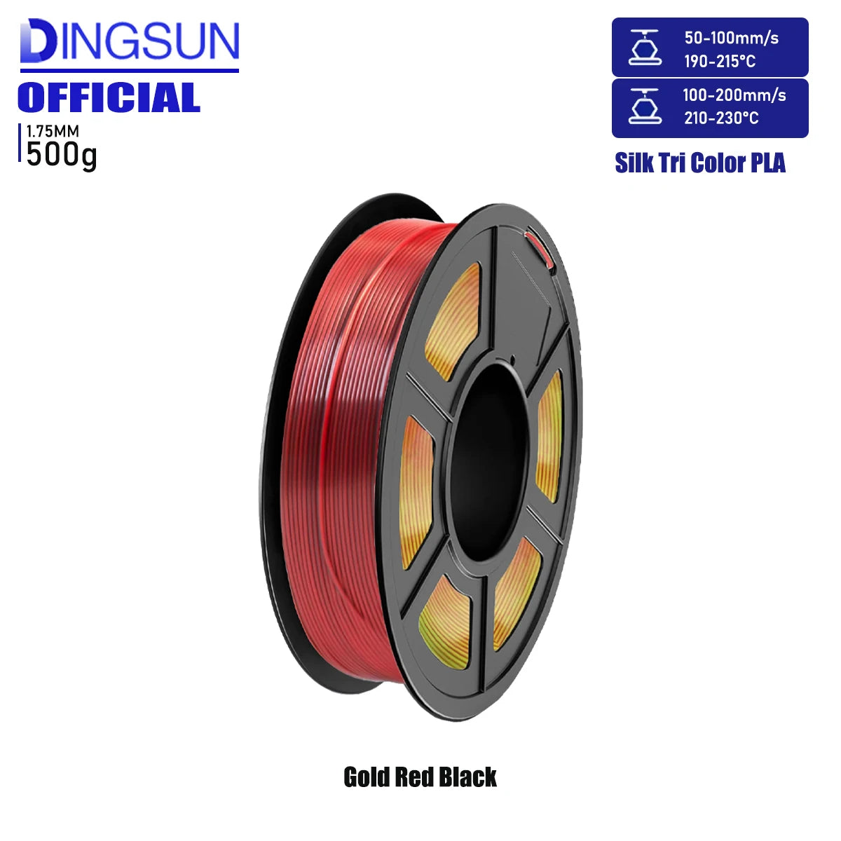 3D Maliang Tri-Color Silk PLA Filament 1.75mm | 4-Pack 250g