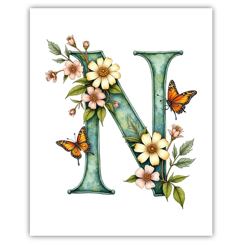 Custom Name Nursery Canvas Wall Art – Animals & Wildflowers Personalized Canvas Print Peaceful Pleasures Health and Wellness