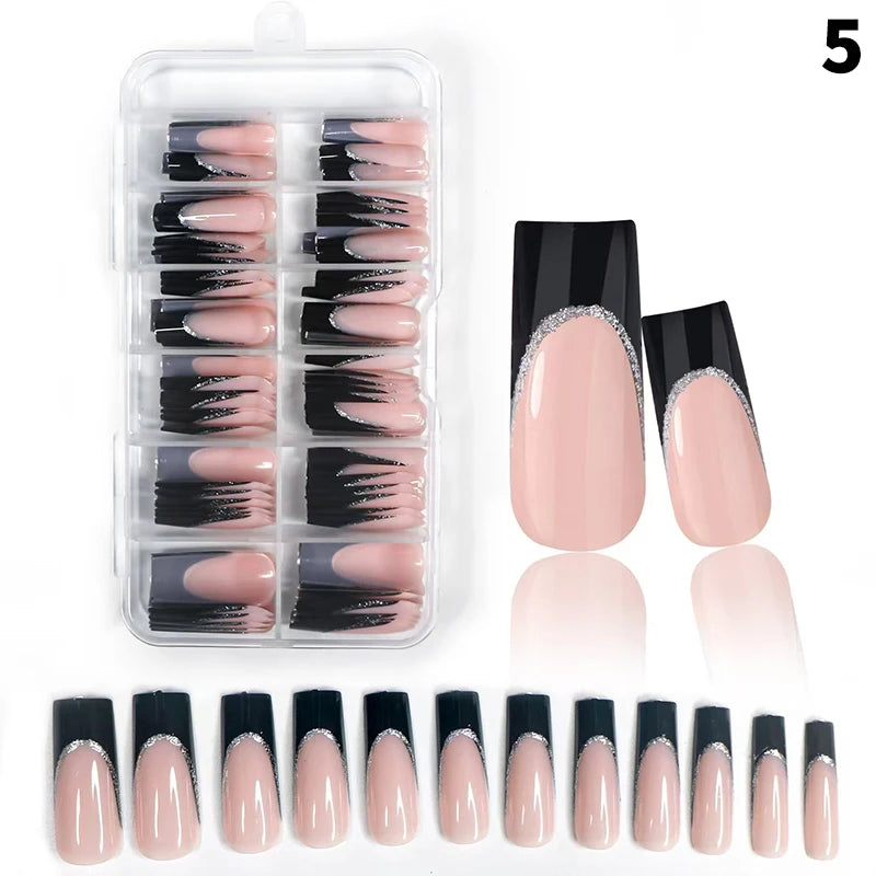120pcs/box Nude Pink Matte French Press On Nails 12sizes Extra Long Square Full Cover Soft Gel False Nail Tips Nail Extension Peaceful Pleasures Health and Wellness HFSCF 2