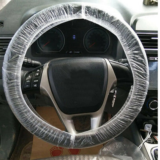 100pcs Disposable Steering Wheel Covers Waterproof & Anti-Slip Protectors for Car Truck, Mechanics, Valet & Fleet Hygiene Peaceful Pleasures Health and Wellness
