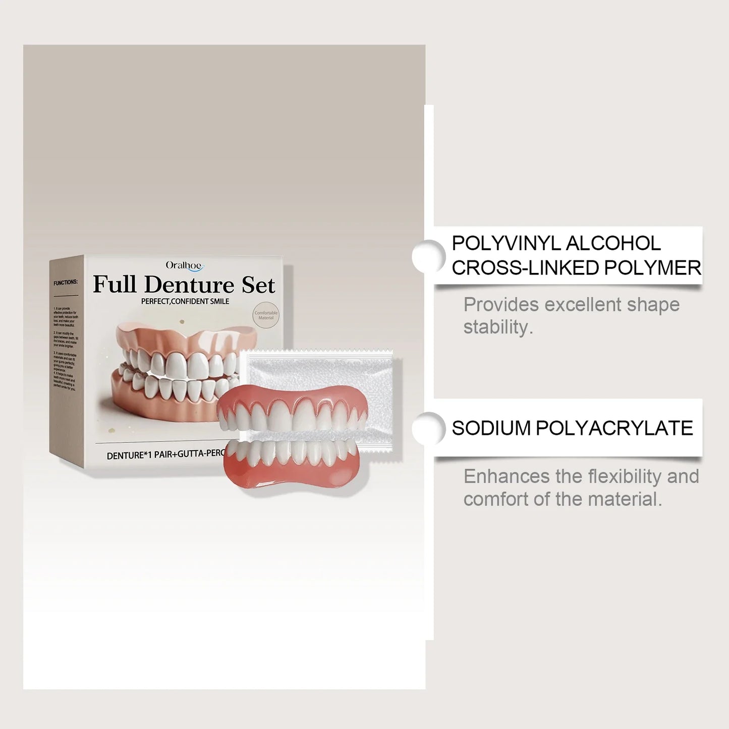 Snap-On Silicone Veneers – Upper & Lower False Teeth | Oralhoe