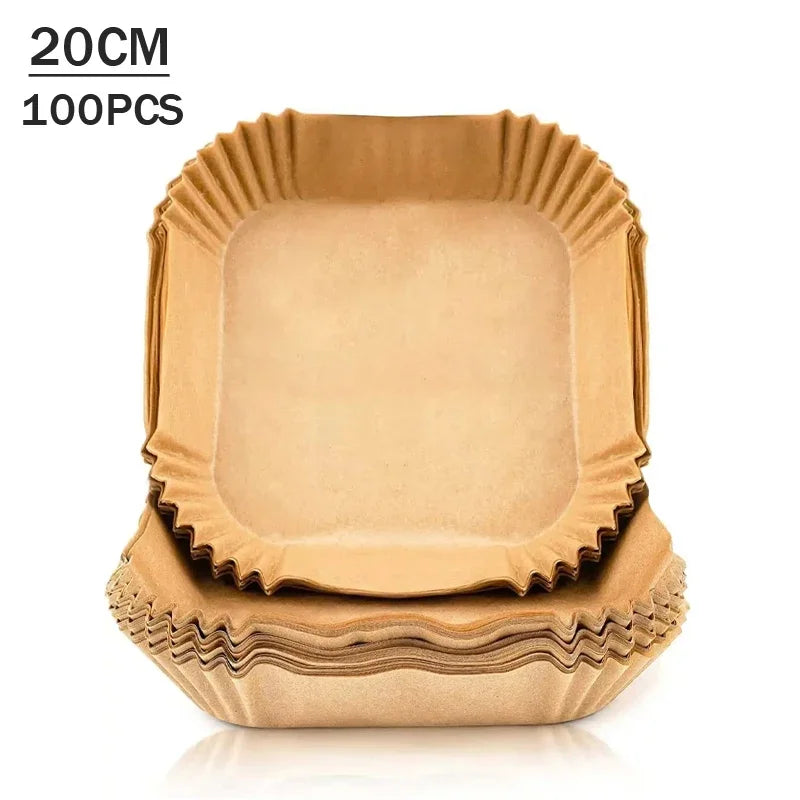 Air Fryer Parchment Paper Liners 50–200Pcs Non-Stick Disposable