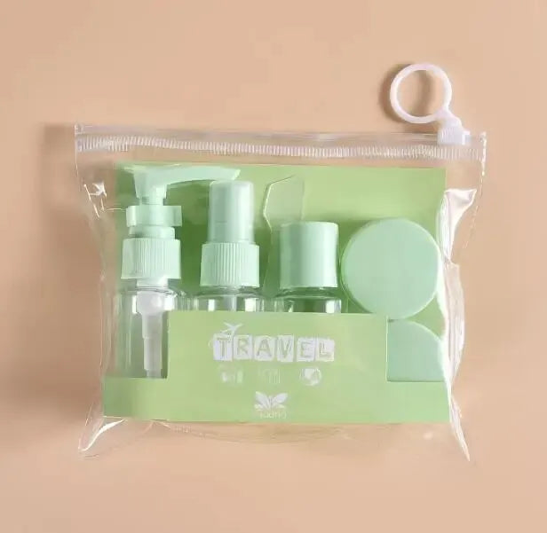 Travel Bottles Kit Leak Proof Portable Toiletry Containers Set Clear Travel Size Cosmetic Containers For Lotion Shampoo Cream So Peaceful Pleasures Health and Wellness green 5PCs PET