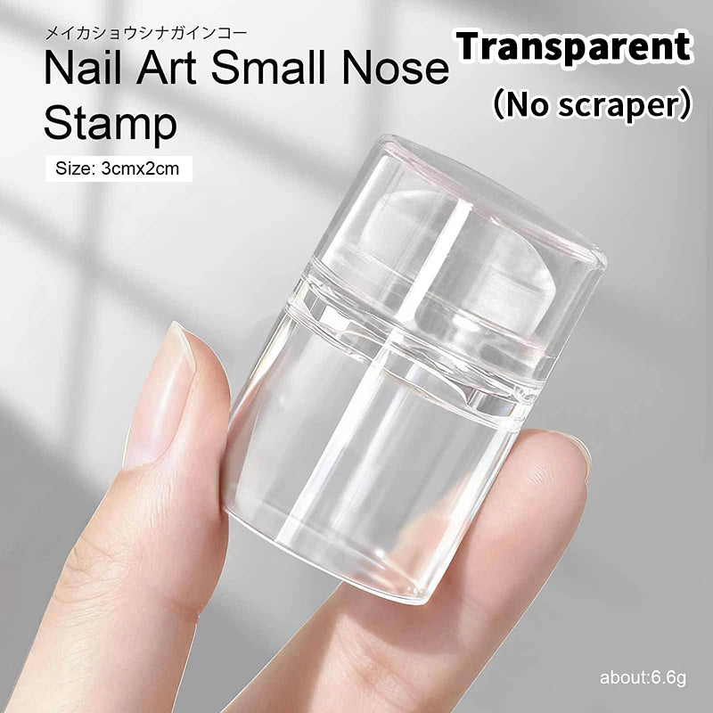 Jelly Silicone Nail Stamper With Scraper Transparent Nail Templates Stamp For Stamping Polish Printing Manicure Tools Peaceful Pleasures Health and Wellness Transparent