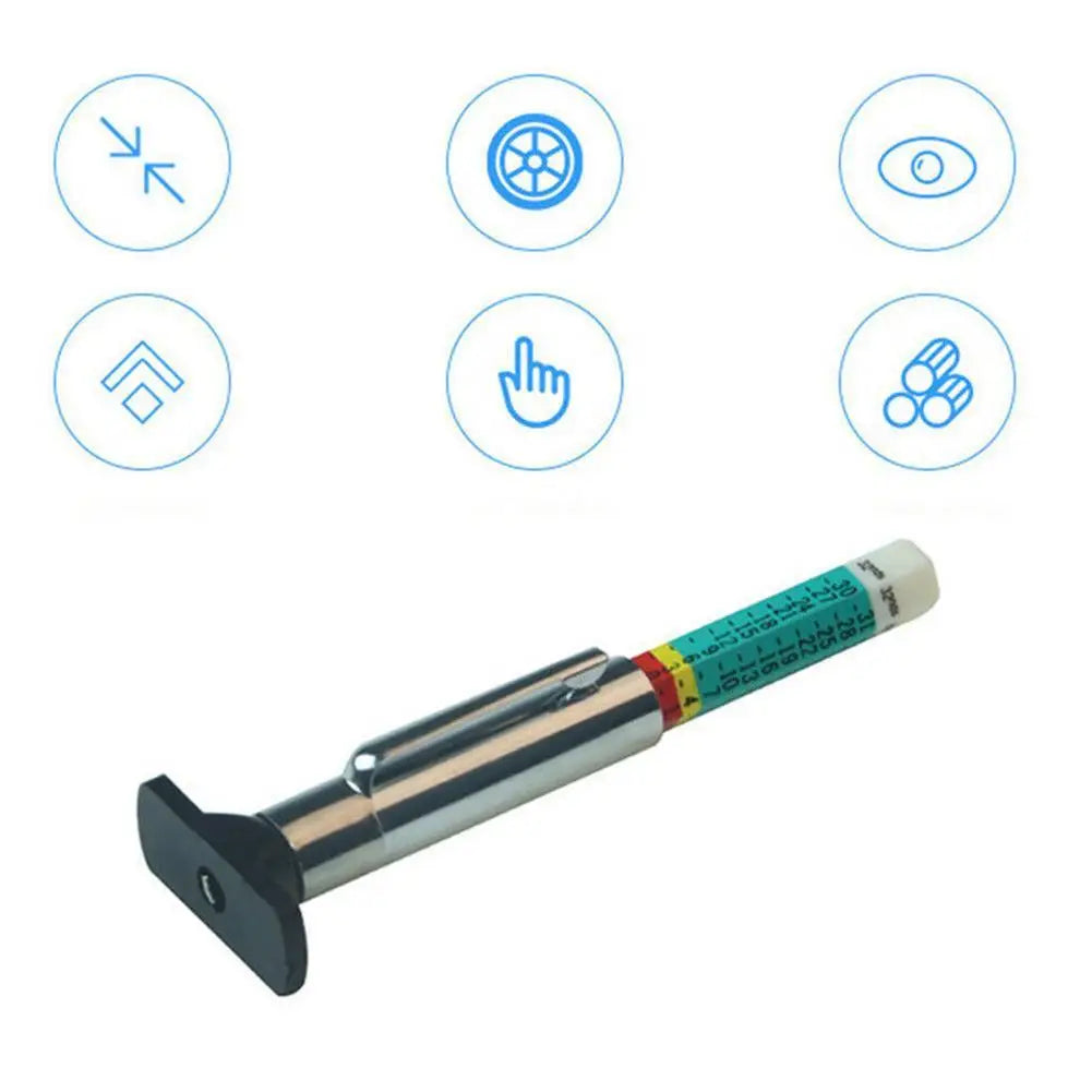 Universal Tire Tread Depth Gauge Tool for Safe Driving Peaceful Pleasures Health and Wellness