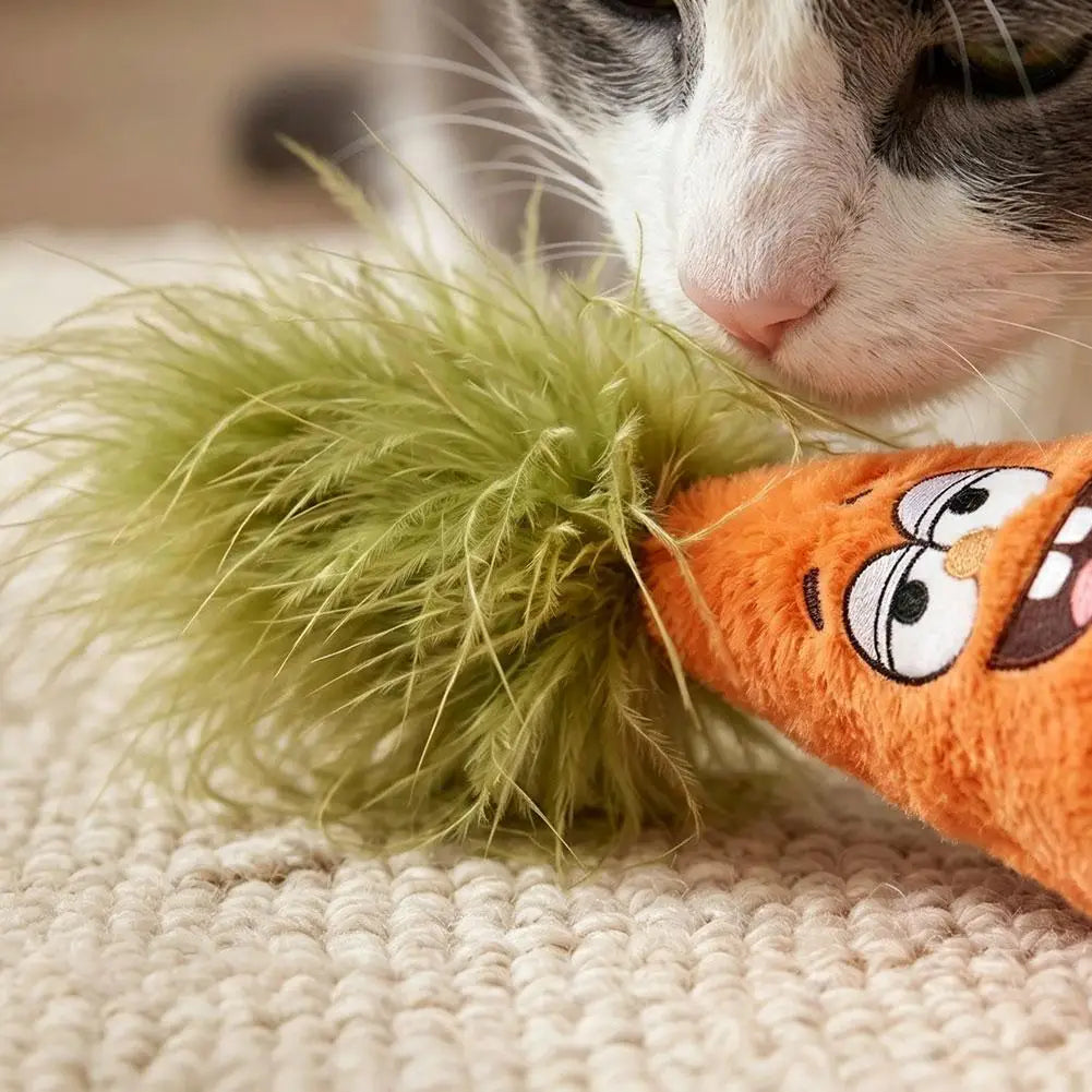 Cat Tumbler Funny Toys Tease Feathers Design Cat Stick Self-hey Relieve Boredom Essential Tumbler Toys Roly-poly Wooden Pet Toys Peaceful Pleasures Health and Wellness