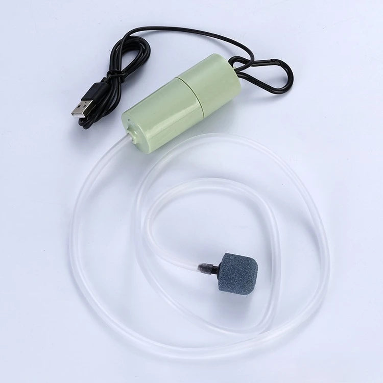 Portable USB Aquarium Air Pump with Air Stone | Fish Tank Oxygen