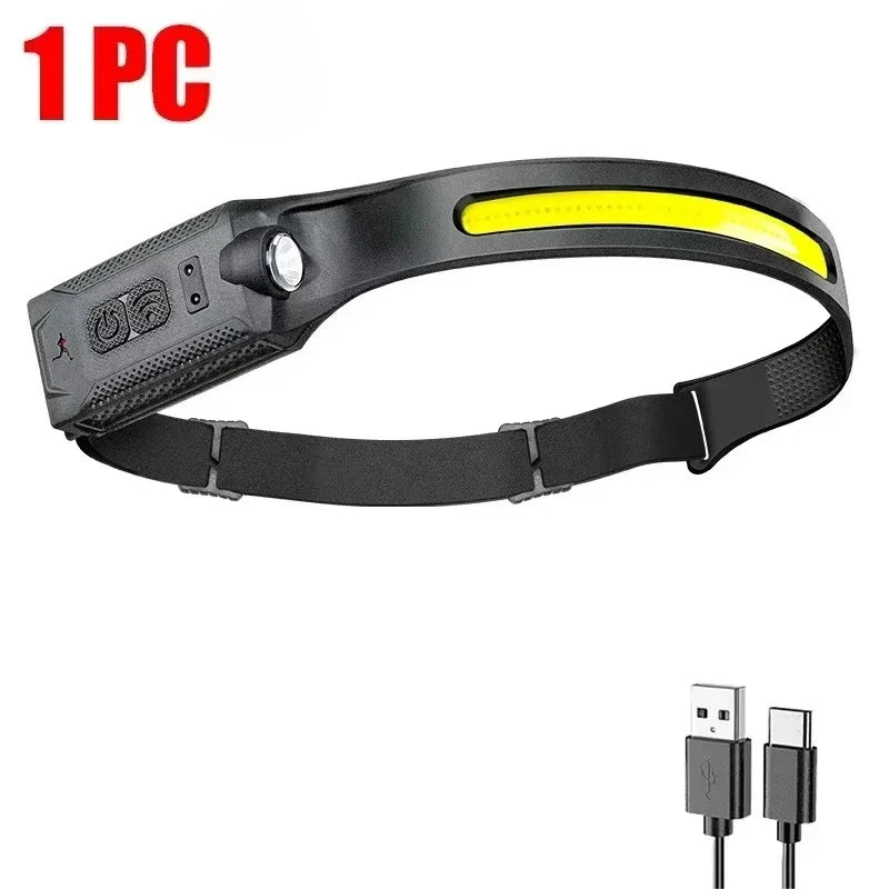 KDULIT COB LED Headlamp | USB-C Rechargeable, IPX4 Waterproof