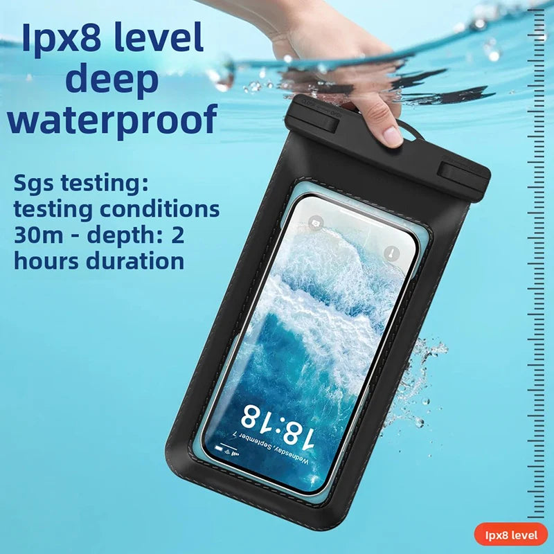 waterproof phone pouch for swimming bag phone case under water IPX8 waterproof bag diving phone case waterproof phone pack Peaceful Pleasures Health and Wellness