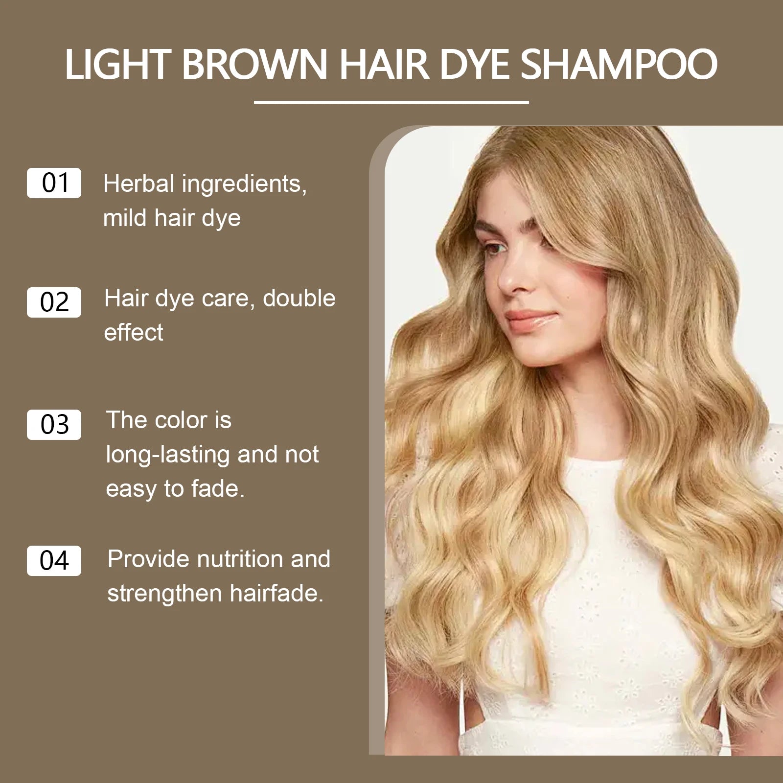 Hairdressing Shampoo Natural Hair Dye Easy to Color Clean Hair Strengthen Nourish Smoothing Non-irritating Fashion Dying Cream Peaceful Pleasures Health and Wellness