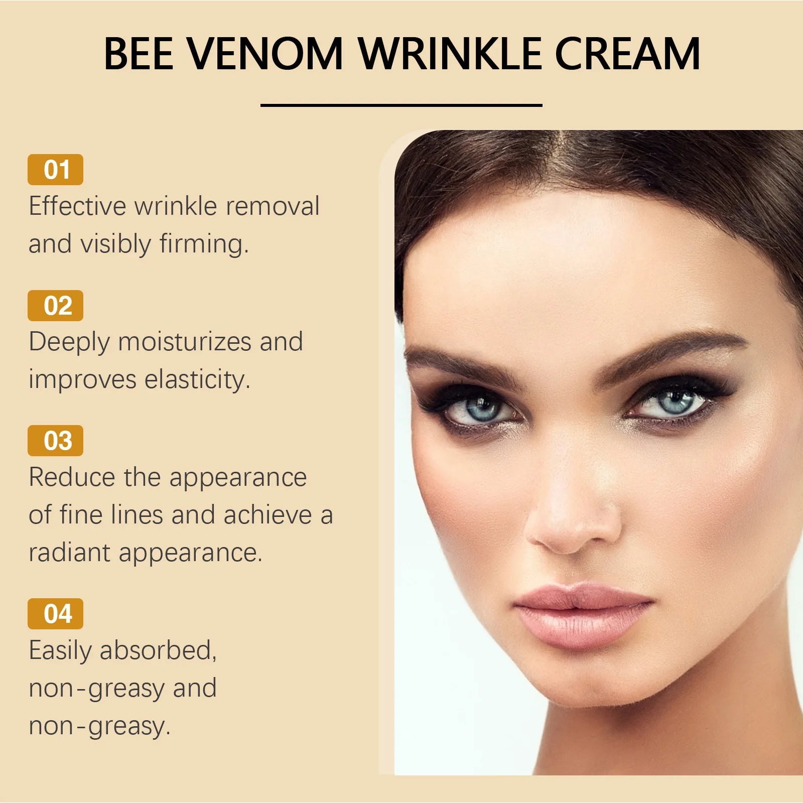 Bee Venom Wrinkle Removal Cream for Facial Lifting Peaceful Pleasures Health and Wellness