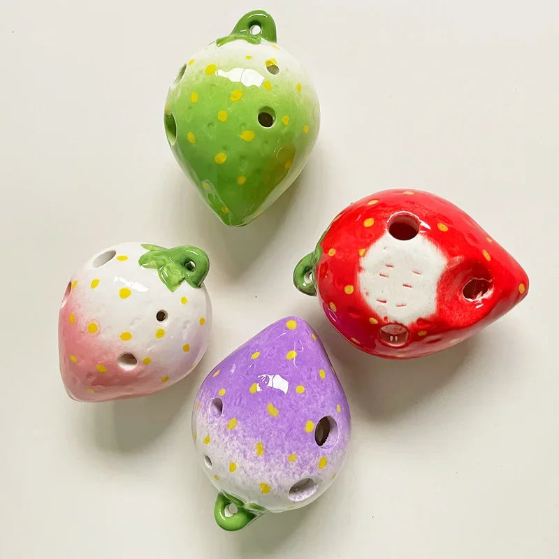 Strawberry Fruits Ocarina 6 Holes Creative Gradient Students Ceramics