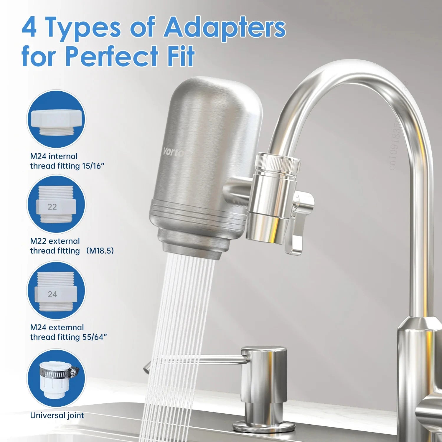 HOMEFISH Stainless Steel Faucet Tap Water Filter Purifier System, NSF Certified Reduces Lead, Chlorine & Bad Taste Kitchen Peaceful Pleasures Health and Wellness