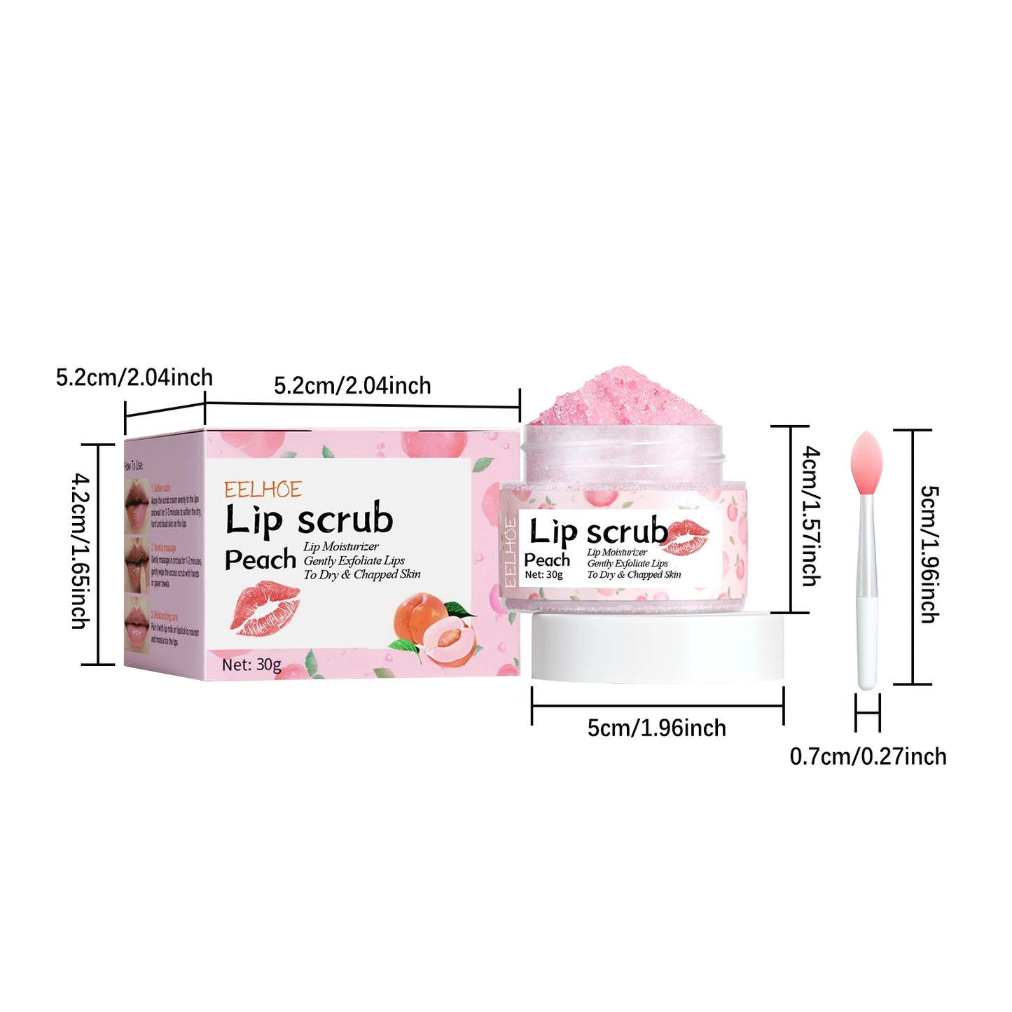 Peach Lip Scrub – Exfoliating, Moisturizing & Dark Lip Care 30g