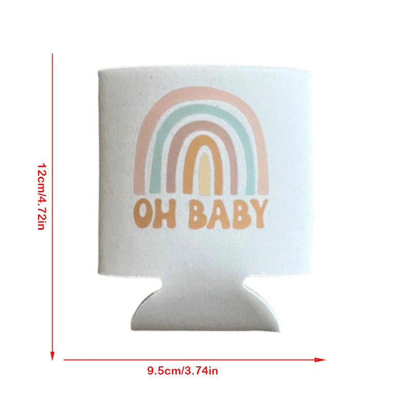 6-Pack Rainbow Oh Baby Can Coolers – Baby Shower Party Favors Party Can Coolers Peaceful Pleasures Health and Wellness Can Coolers 6pcs 9.5x12cm