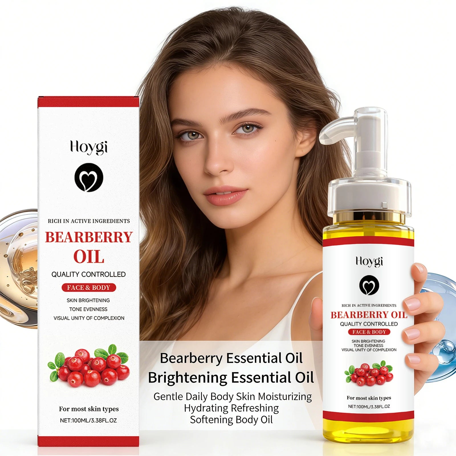 Bearberry Essential Oil Firming Moisturizing Skin Reduce Dryness Enhance Elasticity Brighten Dullness Skin Strengthen Body Oil Peaceful Pleasures Health and Wellness