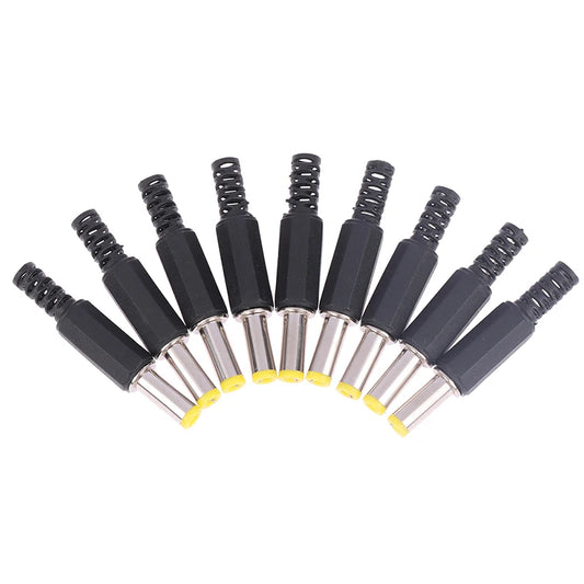 10Pcs DC Power Male Plug 5.5*2.1*14mm Adapter Connector Plug Welded DC Head Power Plug Welded DC Head DIY Accessories Peaceful Pleasures Health and Wellness