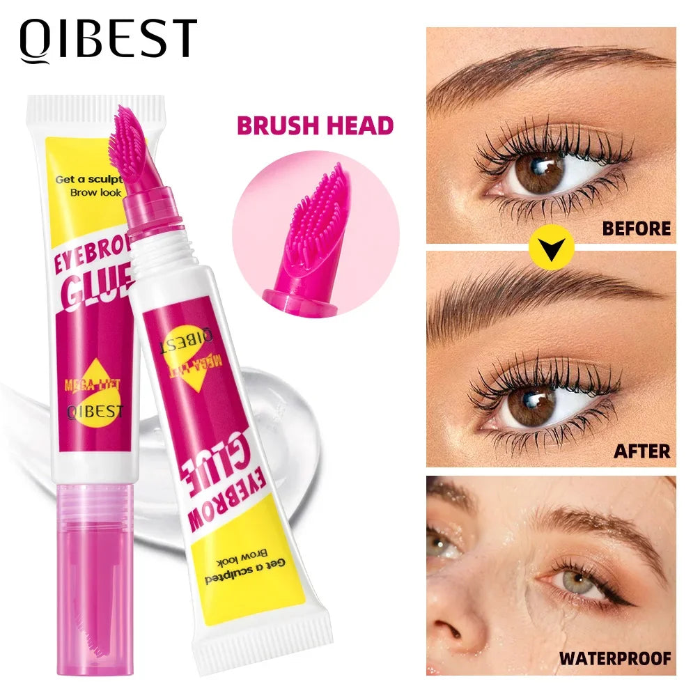 QIBEST New Comb-shaped Brush Head Transparent Eyebrow Styling Cream Long Lasting Clear Eyebrow Styling Gel Eyebrow Makeup Tools Peaceful Pleasures Health and Wellness Eyebrow Gel