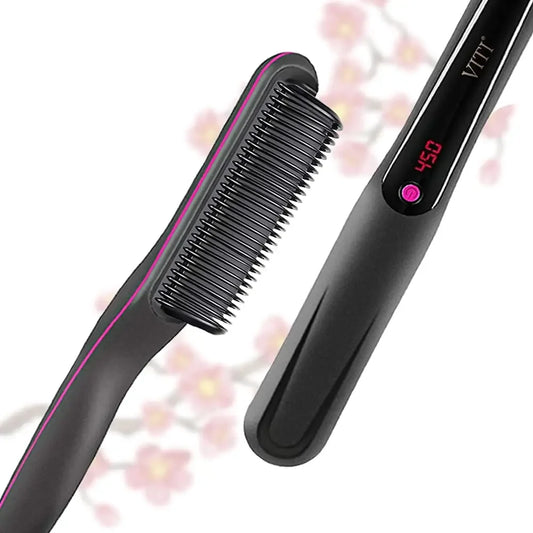 LCD Hair Straightener Brush | Ionic Comb for Wet & Dry Hair Peaceful Pleasures Health and Wellness Dark Grey AU China Mainland