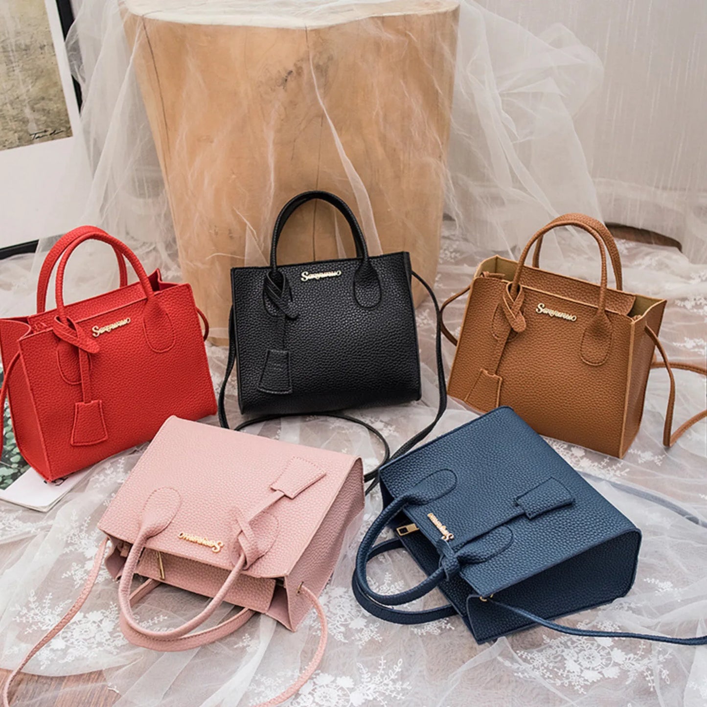 Women's Large Tote Bag PU Leather Shoulder & Crossbody Handbag