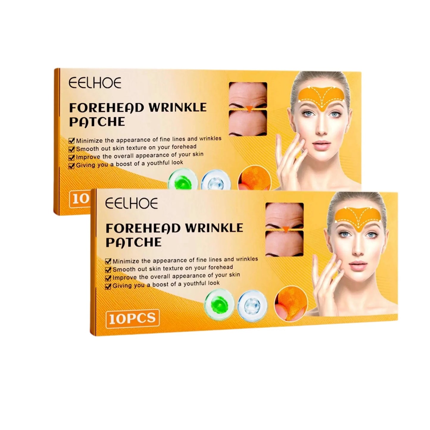 Forehead wrinkle Patch Reduce Fine Lines Firming Smoothing Tighten forehead Collagen Gel Patch Skin Care Stickers for women Peaceful Pleasures Health and Wellness 2 boxes