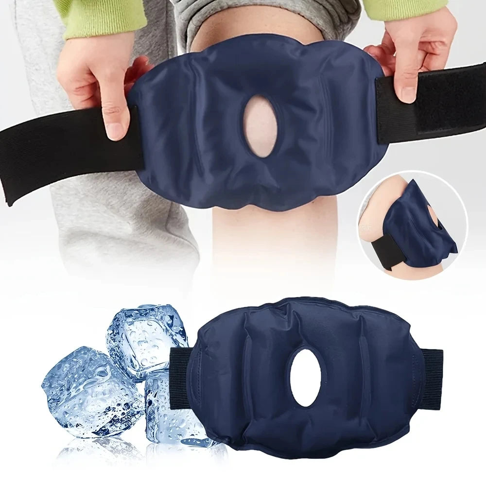Nylon Gel Knee Ice Pack Reusable Knee Cold and Hot Compress Gel Pack Knee Relief and Relaxation Foot Care Tool Accessories Peaceful Pleasures Health and Wellness Blue