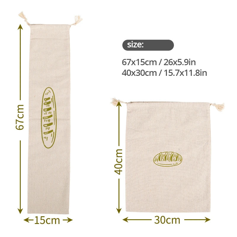 Linen Bread Bags for Sourdough Homemade Bread, Reusable Bread Storage Bag, Linen Fabric Bread Bag for Home Bakers Peaceful Pleasures Health and Wellness