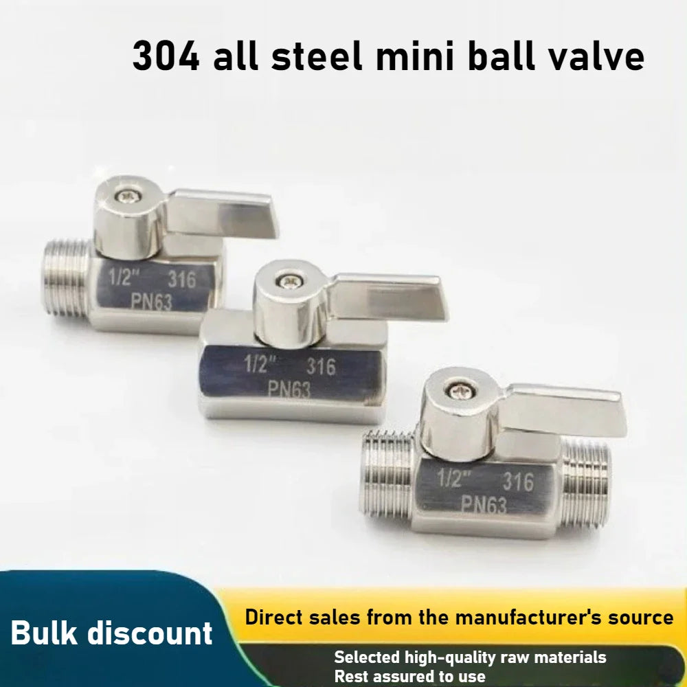 304 Stainless Steel Mini Ball Valve PN63 – Threaded Two-Way