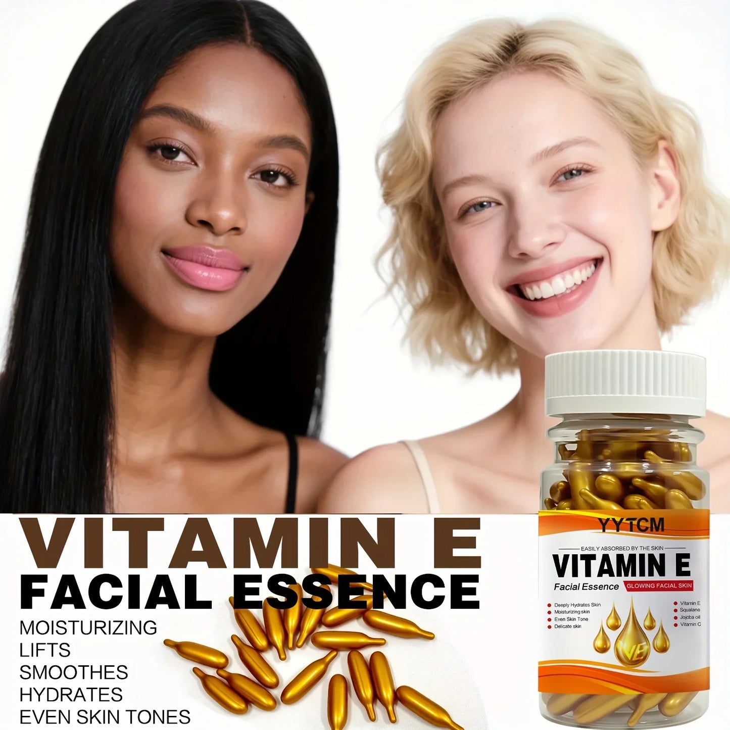 Vitamin E Capsule Essence – Squalane & Vitamin C | 90 Caps