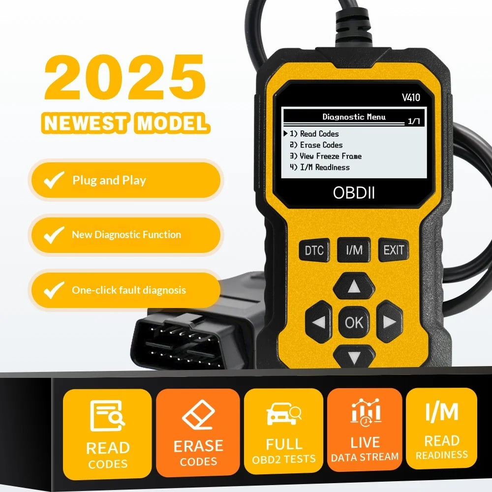 OBD2 Scanner – Read & Clear Engine Fault Codes (1996+) Peaceful Pleasures Health and Wellness YELLOW