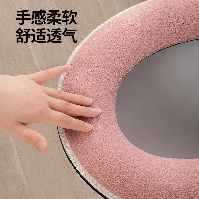Upgraded Thickened Zipper Style Cartoon Toilet Seat Cushion Universal Waterproof Toilet Seat Cover for All Seasons Home Comfort Peaceful Pleasures Health and Wellness