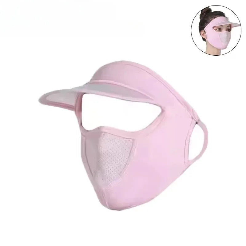 UPF 50+ Ice Silk Sun Protection Face Mask with Brim