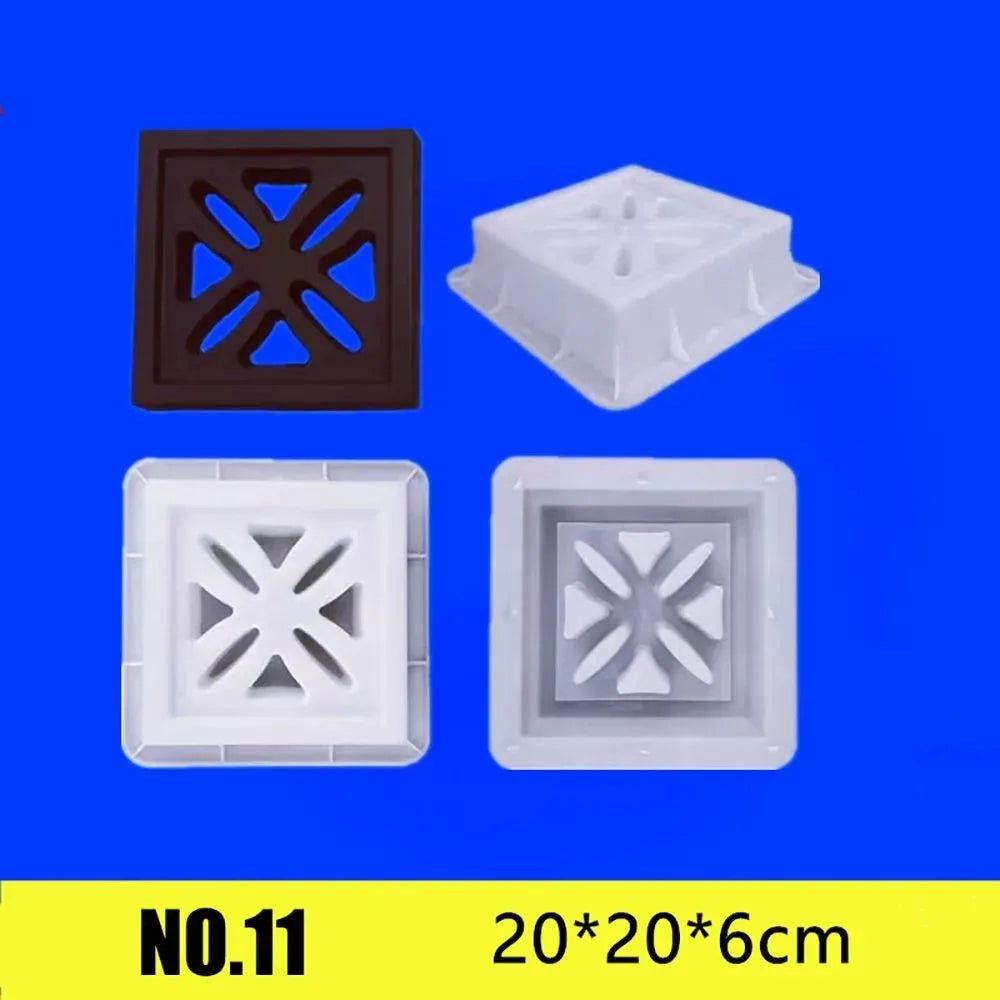 Plastic Square Brick Mold 20x20cm | 3D Antique Cement Garden