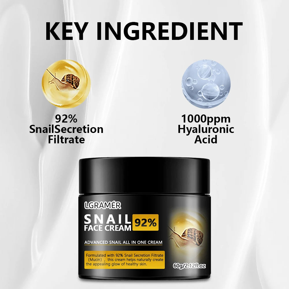 LGRAMER Snail Face Cream – Collagen Anti-Aging Moisturizer