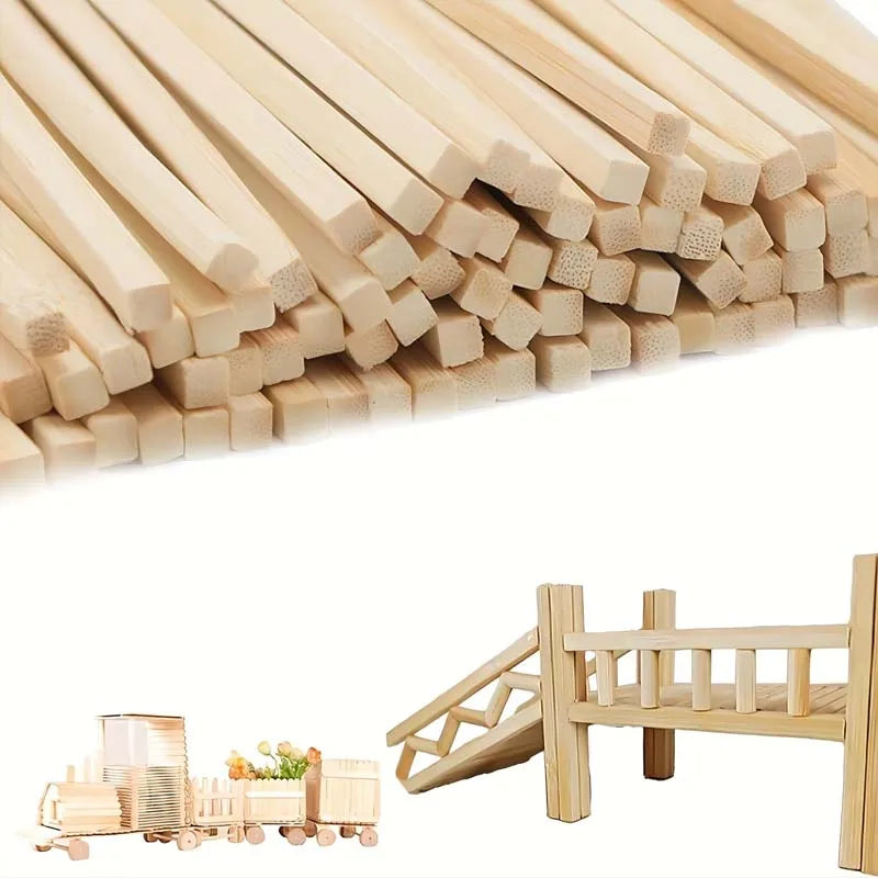 20PCS Square Bamboo Sticks – Crafts, Model Making & DIY Dowels