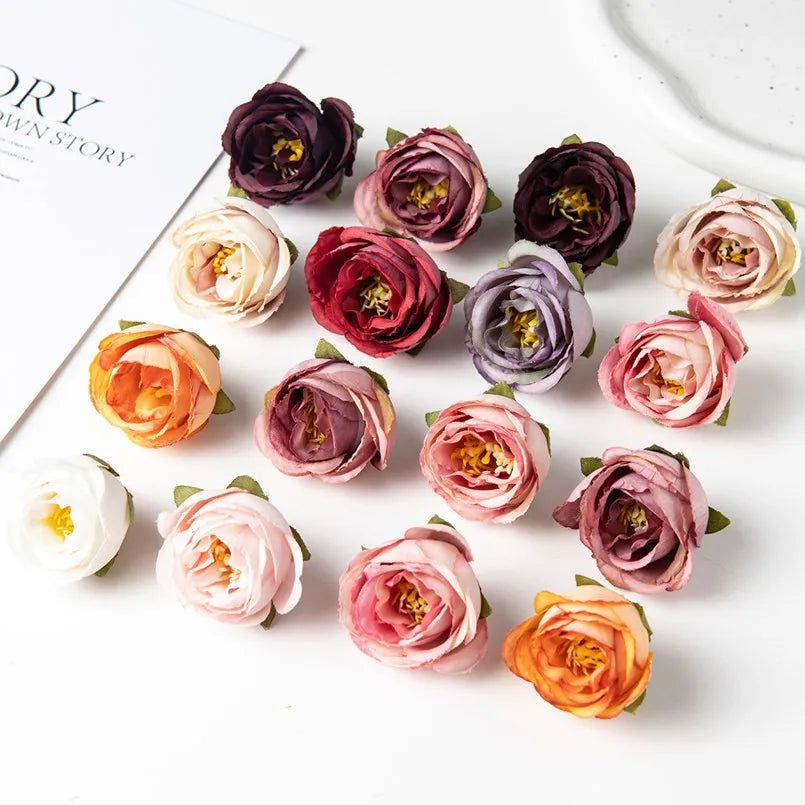 Artificial Silk Rose Flower Heads 15/30pcs – Wedding & Decor
