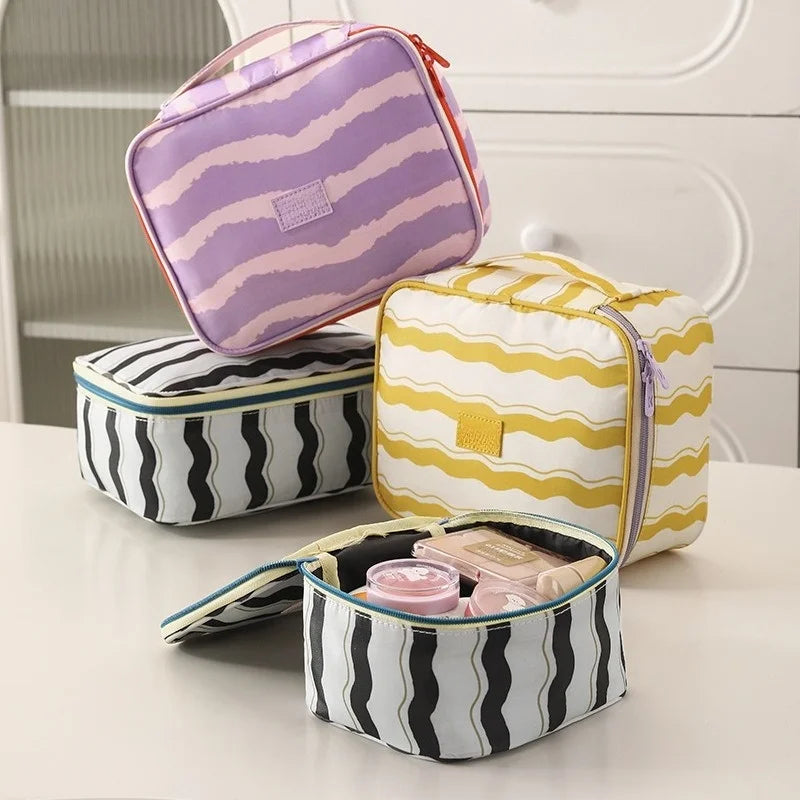 Hot Striped Travel Storage Bag, Bathroom Cosmetics, Dry and Wet Separation, Wash Bag, Multi-functional Bedroom Storage Bag Peaceful Pleasures Health and Wellness