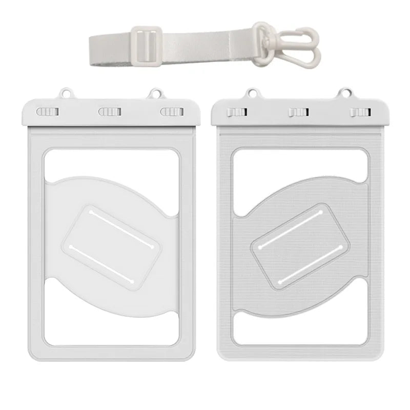 waterproof phone bag phone armbands and pouches swimming bag phone large waterproof case under water diving phone case pack Peaceful Pleasures Health and Wellness White(9 inch)