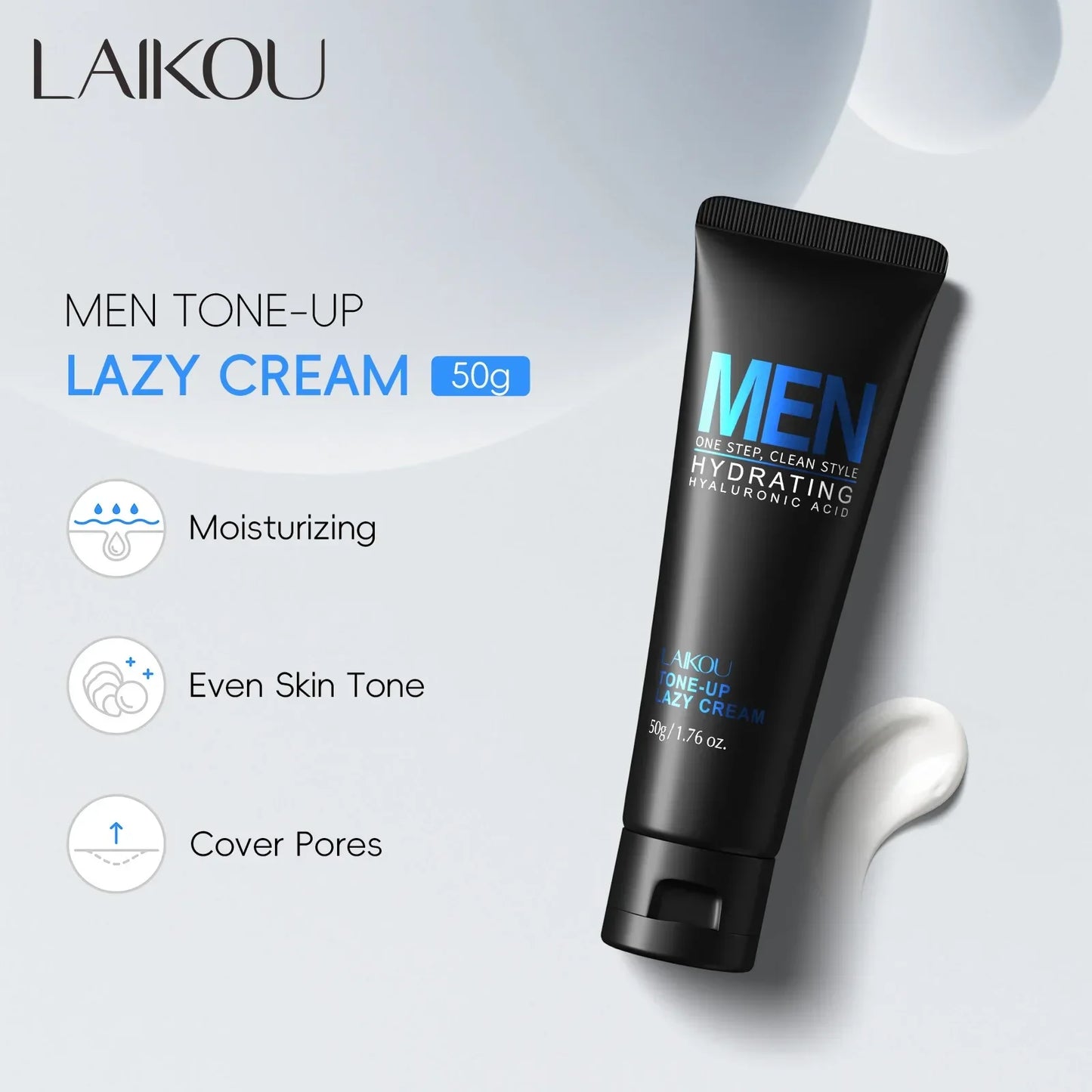 LAIKOU Men BB Cream 50g – Tone Up, Oil Control & Hydrating