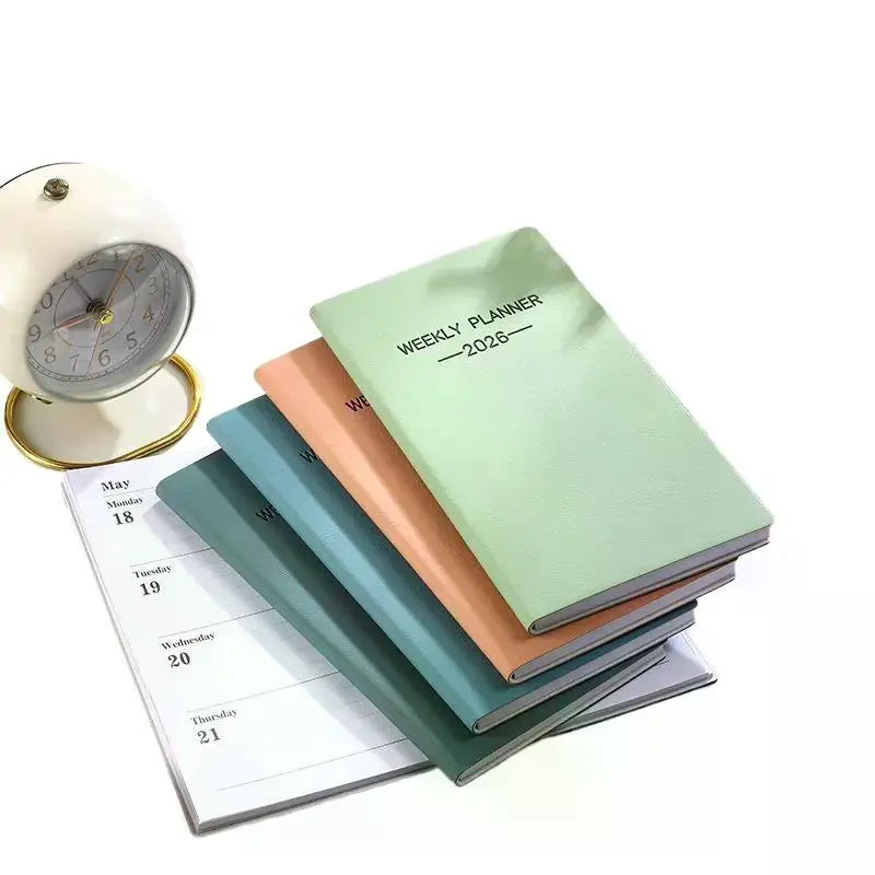 A6 2026 Daily Planner – Morandi Leather Weekly Calendar Book