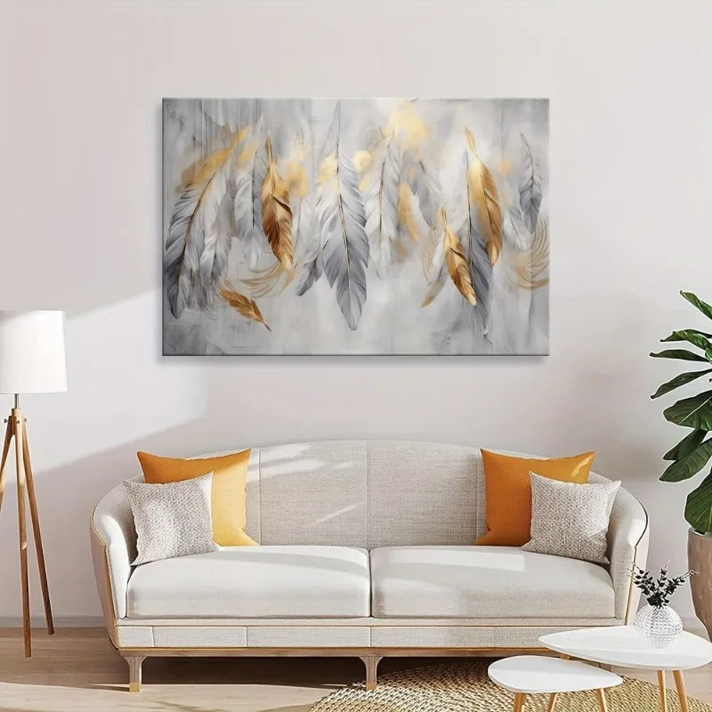 Feather Abstract Canvas Wall Art | Modern Living Room Décor Canvas Wall Art Peaceful Pleasures Health and Wellness