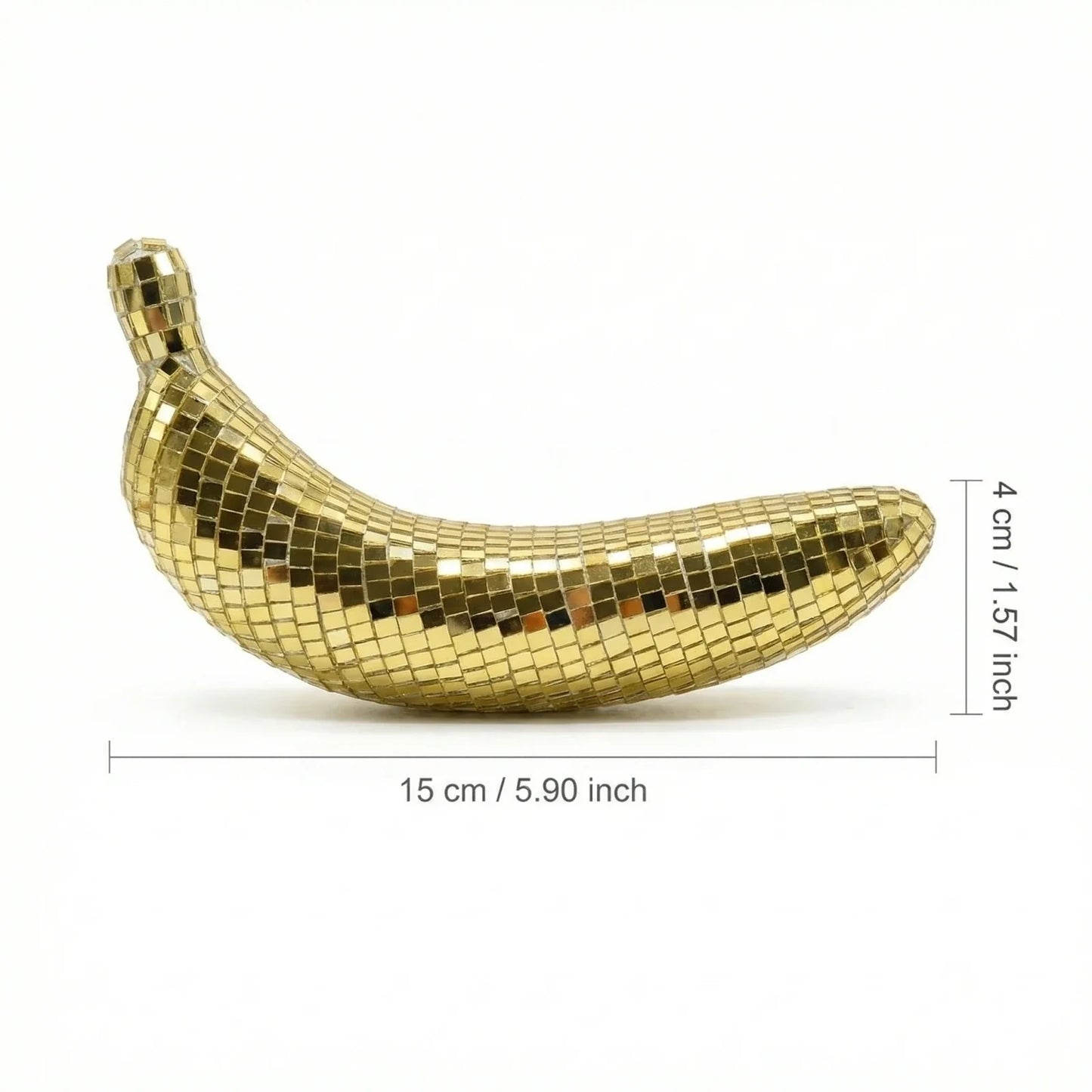 Disco Mirror Banana Figurine – Reflective Retro Desk Ornament