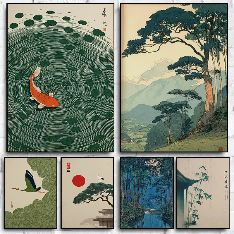 Japanese Tree Art Canvas Printing Japanese Home Decoration Digital Download Living Room Bedroom Wall Art Decoration Gift Poster Peaceful Pleasures Health and Wellness