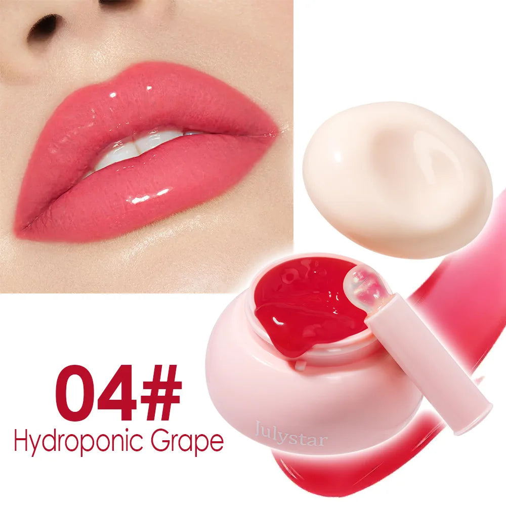 8-Color Jelly Lip Gloss & Cheek Tint | Hydrating Mirror Glaze