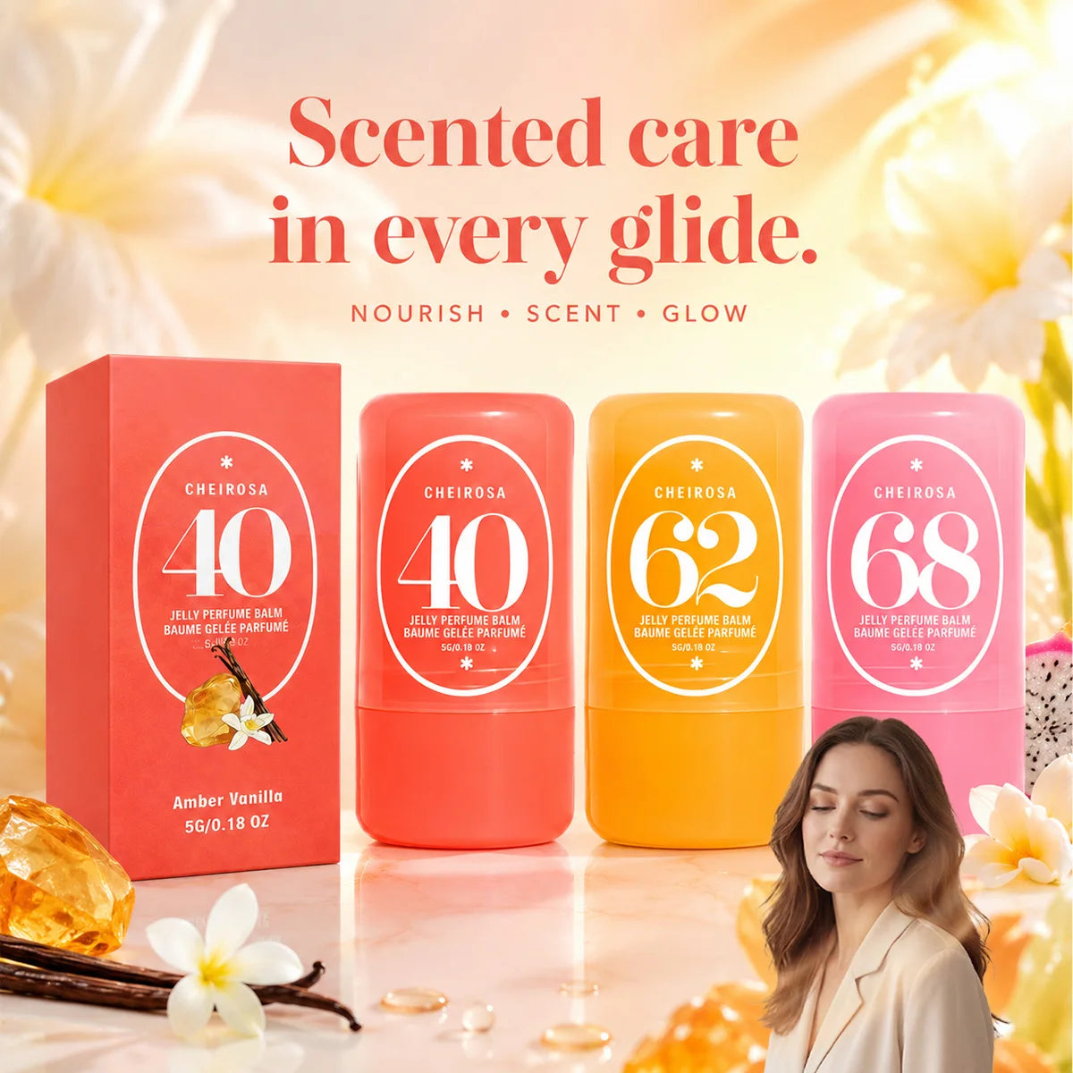 Jelly Perfume Balm | Amber Vanilla, Almond Caramel & Lychee