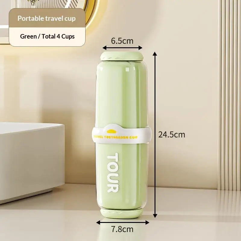 Portable Travel Toothbrush Cup & Storage Organizer Set