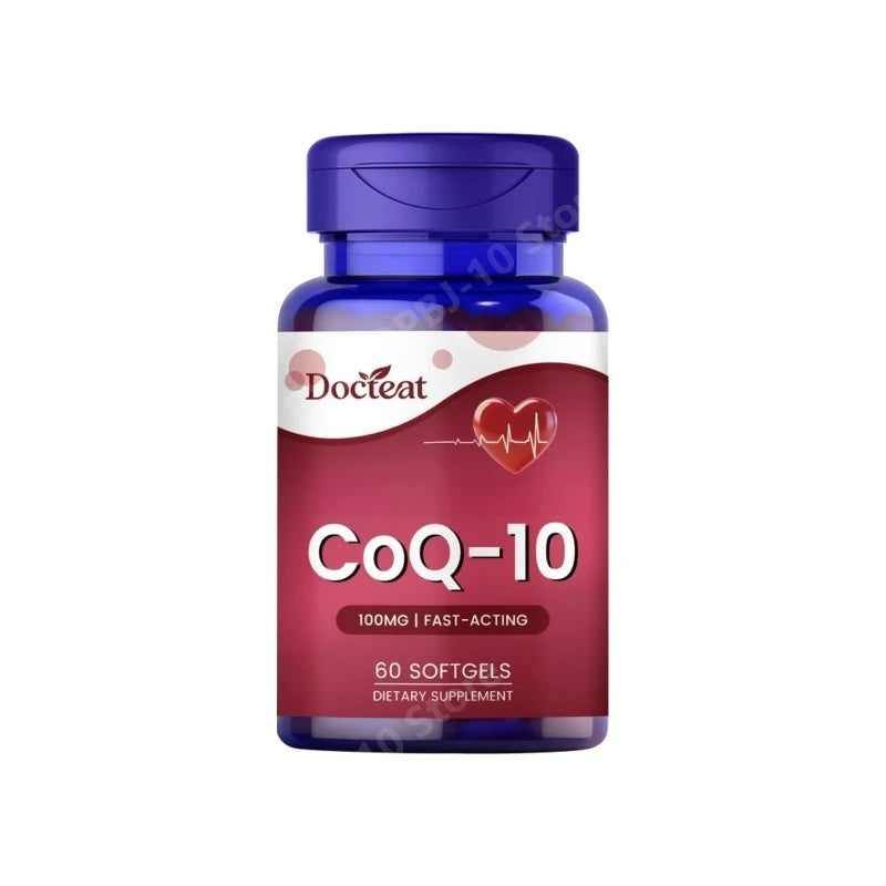 CoQ10 100mg Dietary Supplement with Vitamin E and Omega 3 Daily Nutritional Support Softgels 60 Count Peaceful Pleasures Health and Wellness