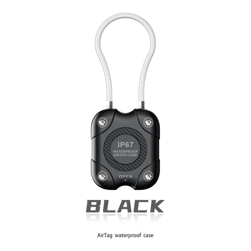 Airtag Holder with Wire Cable-Secure Lock Airtag Keychain-360°Hard Protective Air Tag Case Holder for Apple AirTag for Key Chain Peaceful Pleasures Health and Wellness